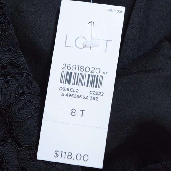 NWT Loft Sleeveless V-Neck Lace Dress in Women's Size 8T - Picture 8 of 16